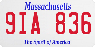 MA license plate 9IA836