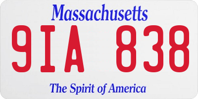 MA license plate 9IA838