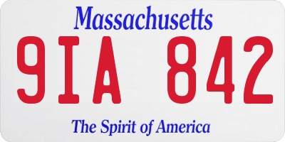 MA license plate 9IA842