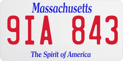 MA license plate 9IA843