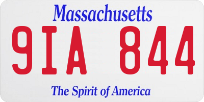 MA license plate 9IA844