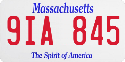 MA license plate 9IA845