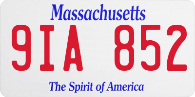 MA license plate 9IA852