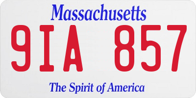 MA license plate 9IA857