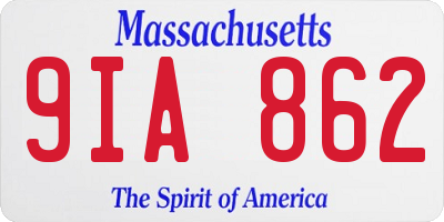 MA license plate 9IA862