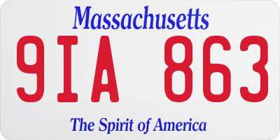MA license plate 9IA863
