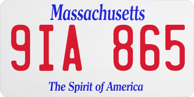 MA license plate 9IA865