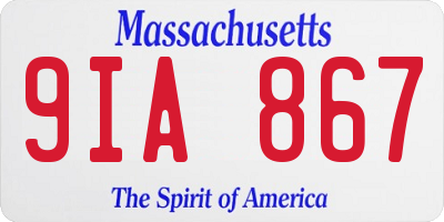 MA license plate 9IA867