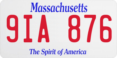 MA license plate 9IA876