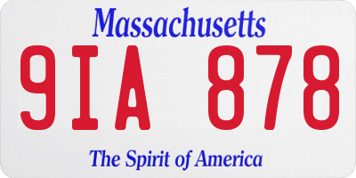 MA license plate 9IA878