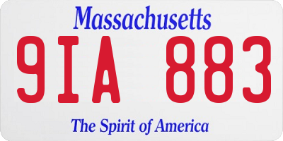 MA license plate 9IA883