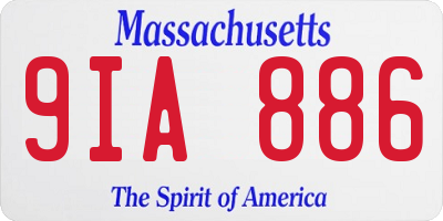 MA license plate 9IA886
