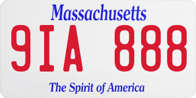MA license plate 9IA888
