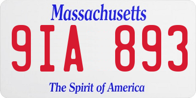MA license plate 9IA893
