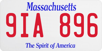 MA license plate 9IA896