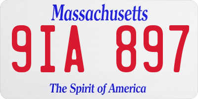 MA license plate 9IA897