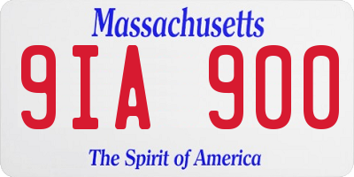 MA license plate 9IA900