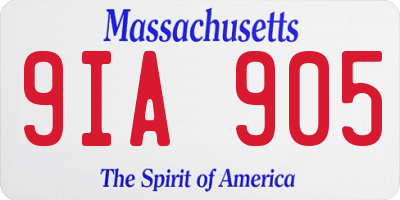 MA license plate 9IA905