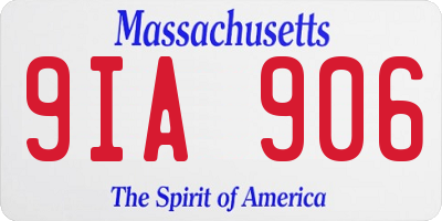 MA license plate 9IA906