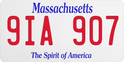 MA license plate 9IA907
