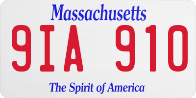 MA license plate 9IA910