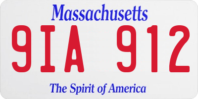 MA license plate 9IA912