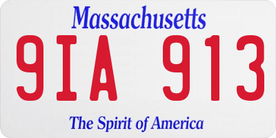 MA license plate 9IA913