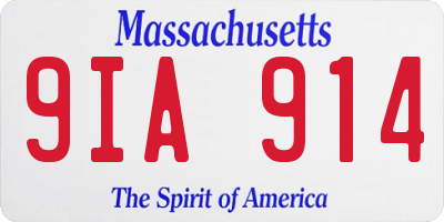 MA license plate 9IA914