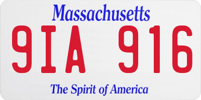 MA license plate 9IA916
