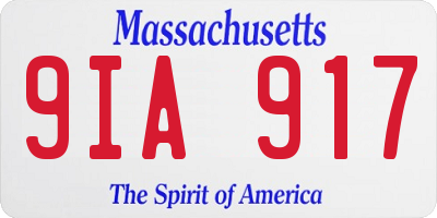 MA license plate 9IA917