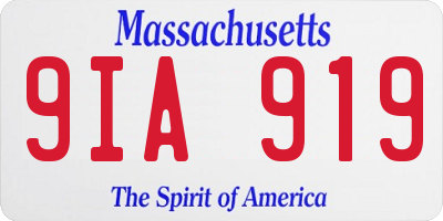 MA license plate 9IA919