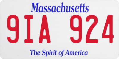 MA license plate 9IA924