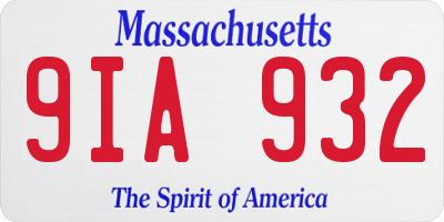 MA license plate 9IA932