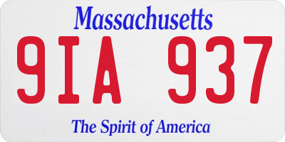 MA license plate 9IA937