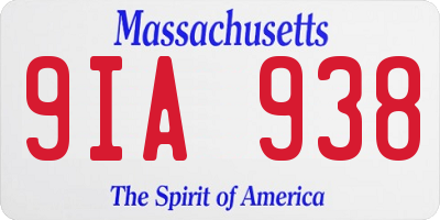 MA license plate 9IA938