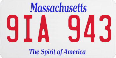 MA license plate 9IA943