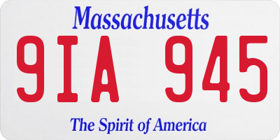 MA license plate 9IA945