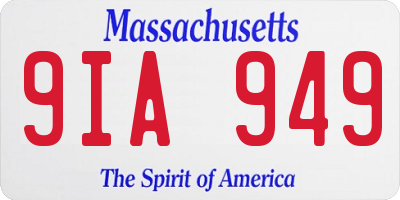 MA license plate 9IA949