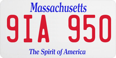 MA license plate 9IA950