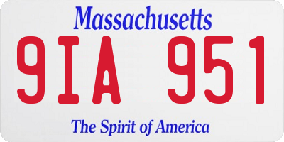 MA license plate 9IA951