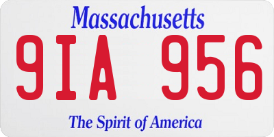 MA license plate 9IA956