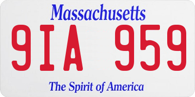 MA license plate 9IA959