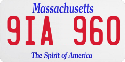 MA license plate 9IA960