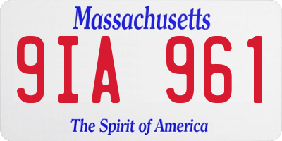 MA license plate 9IA961
