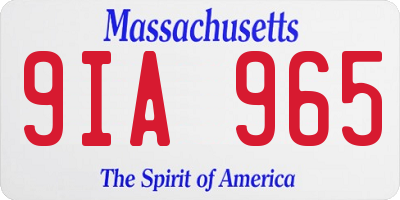 MA license plate 9IA965