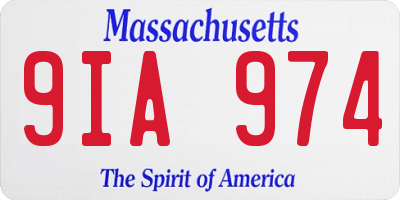 MA license plate 9IA974