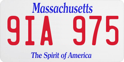 MA license plate 9IA975
