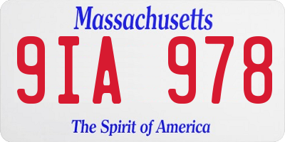 MA license plate 9IA978