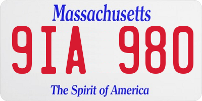 MA license plate 9IA980