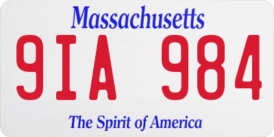 MA license plate 9IA984